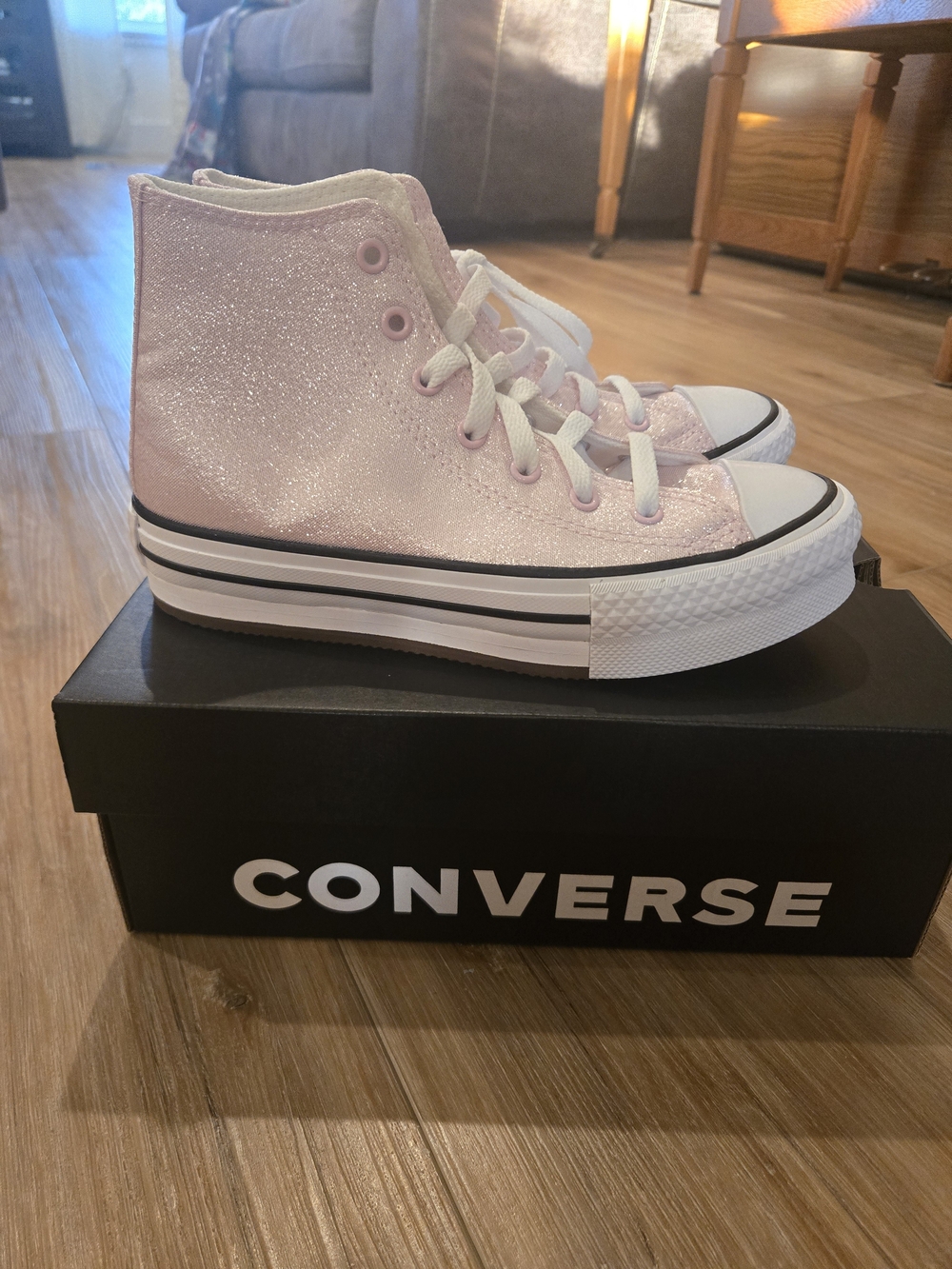 Converse Kids' Pink Glitter High-Top Sneakers